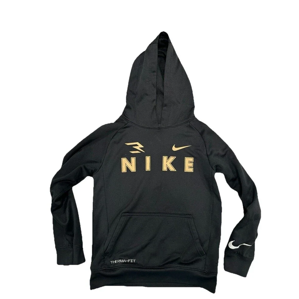 Nike Youth Small Black Gold 3Brand By Russell Wilson Thermafit Hoodie